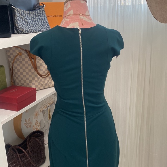 Zara Forest Green Pencil Skirt Dress Size S - Picture 5 of 6